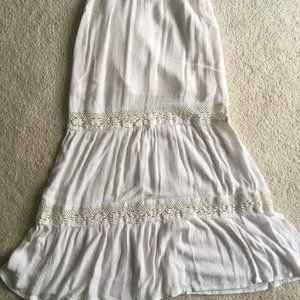 Boho Maxi Skirt Crochet Panel Detail